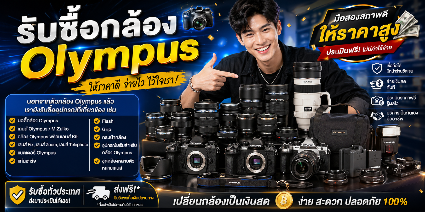 รับซื้อกล้อง Olympus จะเก่าจะใหม่เสียเปิดไม่ติดก็รับซื้อ โทร 061-7767229 Line @buyit